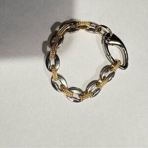 Gold and silver chain bracelet